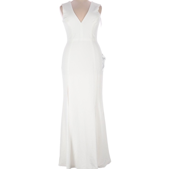NWT Dress the Population White Floor Length Dress - Picture 1 of 5